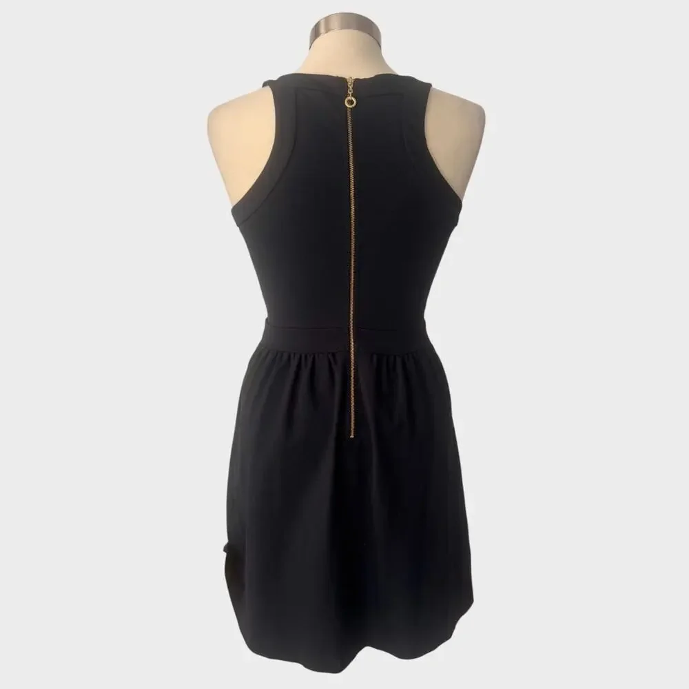 Cynthia Rowley Black Sleeveless V-Neck Fit-and-Flare Dress